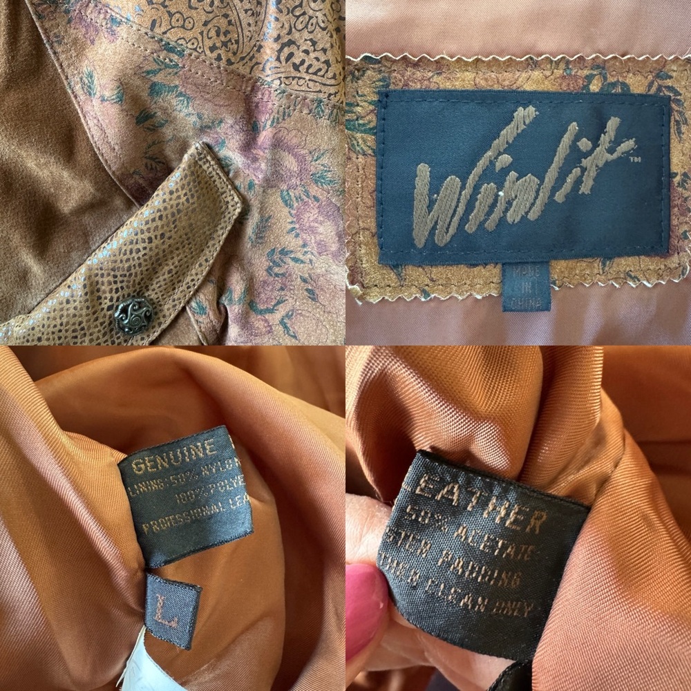 Vintage Winlit Statement Leather Patchwork Bomber - image 5